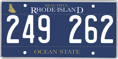 RI license plate 249262