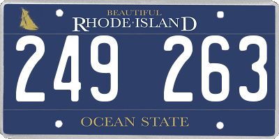 RI license plate 249263