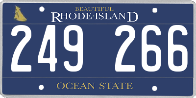 RI license plate 249266