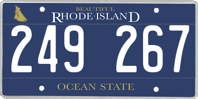 RI license plate 249267