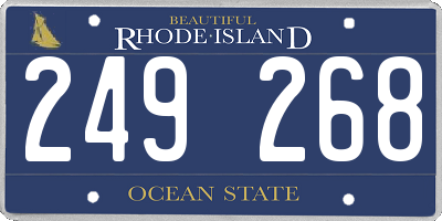 RI license plate 249268