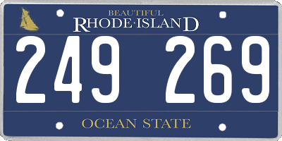 RI license plate 249269
