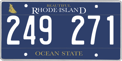 RI license plate 249271