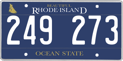 RI license plate 249273