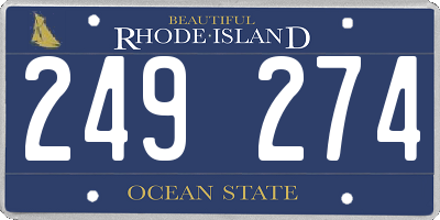 RI license plate 249274