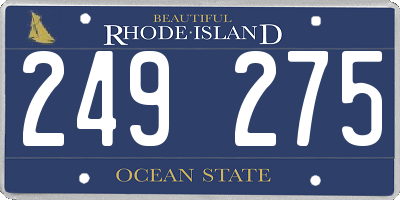 RI license plate 249275