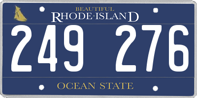 RI license plate 249276