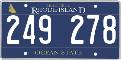 RI license plate 249278