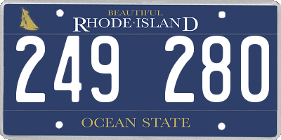 RI license plate 249280