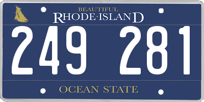 RI license plate 249281
