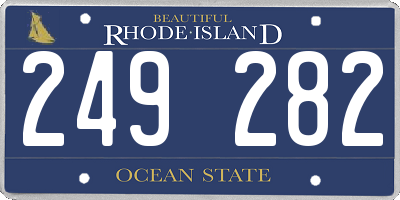 RI license plate 249282