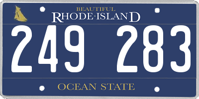 RI license plate 249283