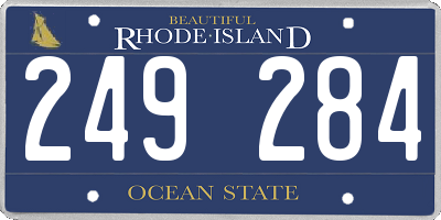 RI license plate 249284