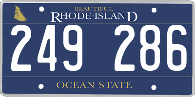 RI license plate 249286