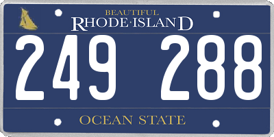 RI license plate 249288