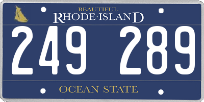 RI license plate 249289