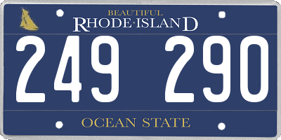 RI license plate 249290
