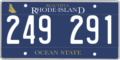 RI license plate 249291