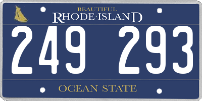 RI license plate 249293