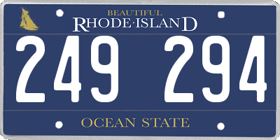 RI license plate 249294