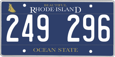 RI license plate 249296