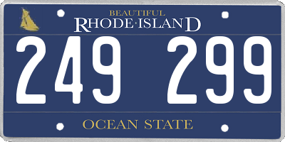 RI license plate 249299