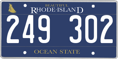 RI license plate 249302