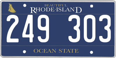RI license plate 249303