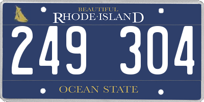 RI license plate 249304