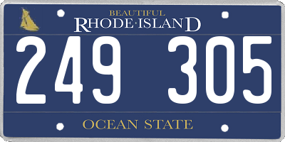 RI license plate 249305