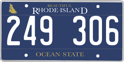 RI license plate 249306