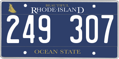 RI license plate 249307