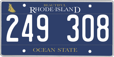 RI license plate 249308
