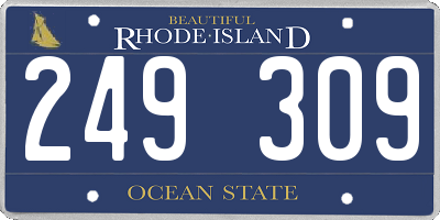 RI license plate 249309