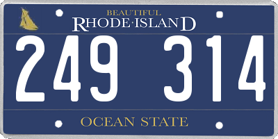 RI license plate 249314