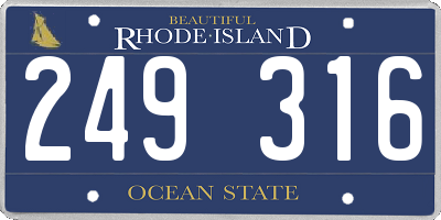 RI license plate 249316