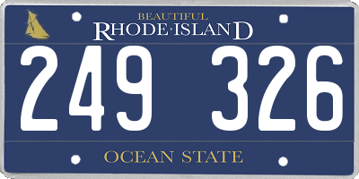 RI license plate 249326