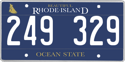 RI license plate 249329