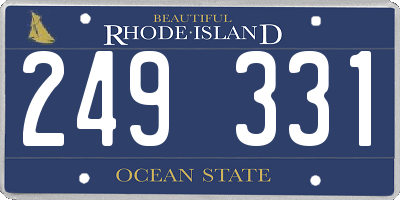 RI license plate 249331