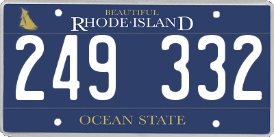 RI license plate 249332