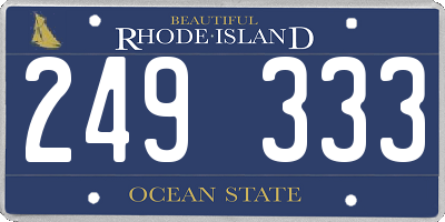 RI license plate 249333