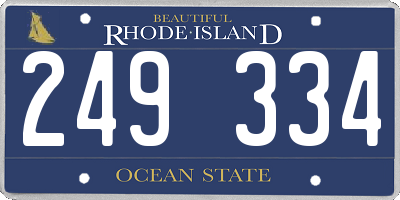RI license plate 249334