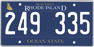 RI license plate 249335