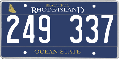 RI license plate 249337