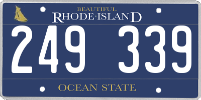 RI license plate 249339