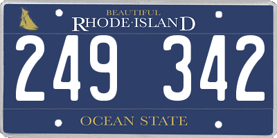 RI license plate 249342