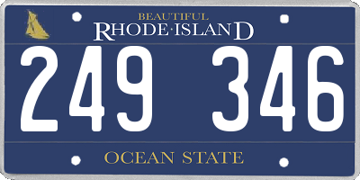 RI license plate 249346