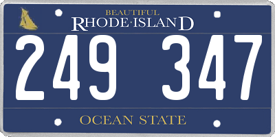 RI license plate 249347