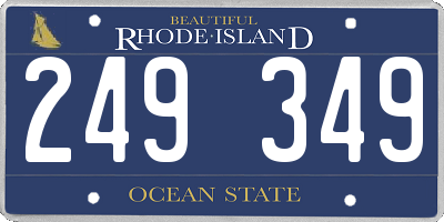 RI license plate 249349