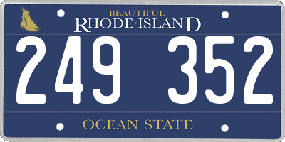 RI license plate 249352